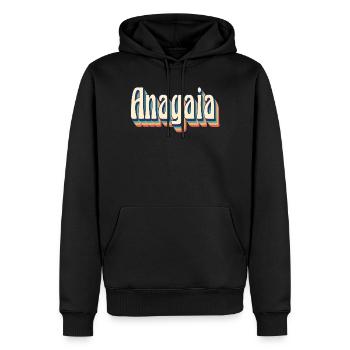 Idée cadeau vintage rétro t-shirt Anagaia t-shirt - Sweat à capuche Premium bio Homme - noir - Devant - Nico (187cm)
