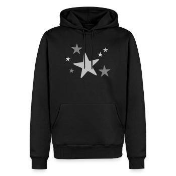 Groupe d’étoiles multicolore - Sweat à capuche Premium bio Homme - noir - Devant - Nico (187cm)