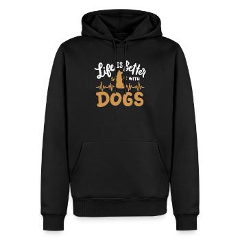 Hundeliebhaber Hundebesitzer - Männer Premium Bio Hoodie - Schwarz - Vorne - Nico (187cm)