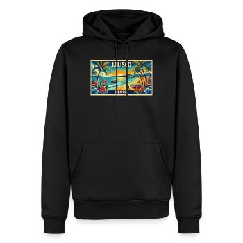 Jalisco Mexiko Strand Palmen Design - Männer Premium Bio Hoodie - Schwarz - Vorne - Nico (187cm)