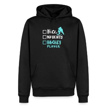 Eishockey Eishockeyspielerin - Männer Premium Bio Hoodie - Schwarz - Vorne - Nico (187cm)