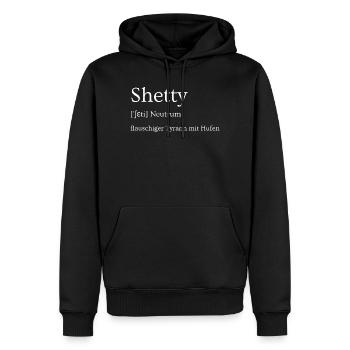 Shetty - flauschiger Tyrann mit Hufen - Männer Premium Bio Hoodie - Schwarz - Vorne - Nico (187cm)