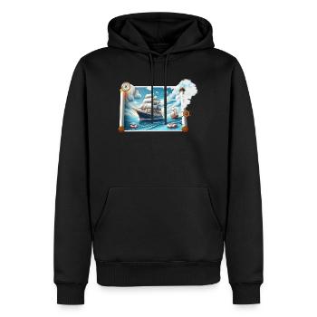 Nautische Segelreise - Männer Premium Bio Hoodie - Schwarz - Vorne - Nico (187cm)