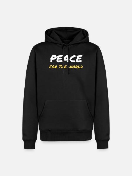 Frieden für die Welt - Männer Premium Bio Hoodie - Schwarz