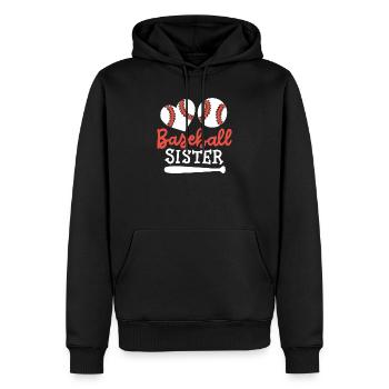 Baseball Schwester - Männer Premium Bio Hoodie - Schwarz - Vorne - Nico (187cm)