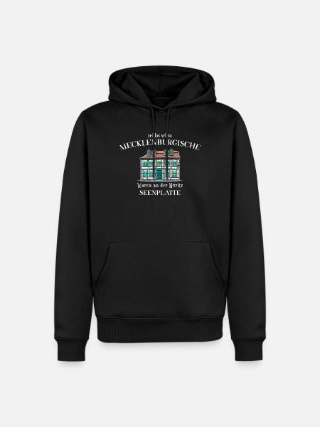 Mecklenburg Lake District, Waren an der Müritz - Men’s Premium Organic Hoodie - black