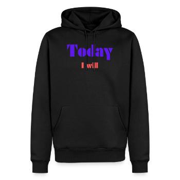 Today I Will - Men’s Premium Organic Hoodie - black - Front - Nico (187cm)