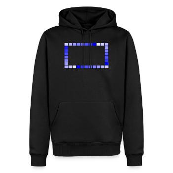 Jeu - Cadre rétro Carrés bleus à plusieurs niveaux - Sweat à capuche Premium bio Homme - noir - Devant - Nico (187cm)