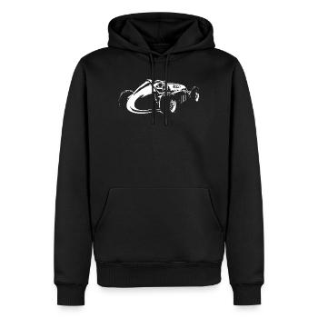 Voiture de course rétro Formule Icône classique - Sweat à capuche Premium bio Homme - noir - Devant - Nico (187cm)
