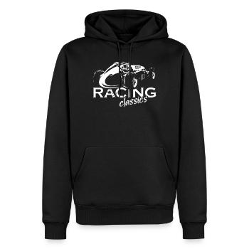Retro Racing Oldtimer V8 Autos Symbol Logo icon - Männer Premium Bio Hoodie - Schwarz - Vorne - Nico (187cm)