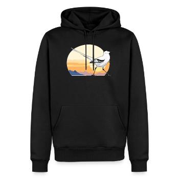 Vogel im Sonnenaufgang - Männer Premium Bio Hoodie - Schwarz - Vorne - Nico (187cm)