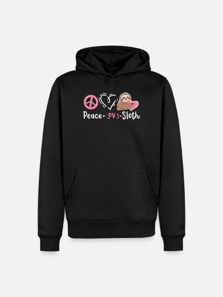 Faultier Liebhaber - Männer Premium Bio Hoodie - Schwarz