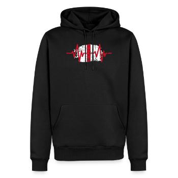 England Herzschlag - Männer Premium Bio Hoodie - Schwarz - Vorne - Nico (187cm)