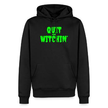 Spooky Green Witching Quit Design - Männer Premium Bio Hoodie - Schwarz - Vorne - Nico (187cm)
