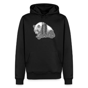 Panda grand - Sweat à capuche Premium bio Homme - noir - Devant - Nico (187cm)