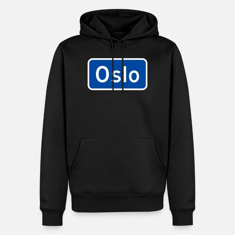 Oslo - Männer Premium Bio Hoodie - Schwarz