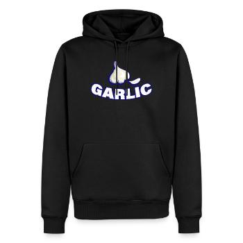 GARLIC - Männer Premium Bio Hoodie - Schwarz - Vorne - Nico (187cm)