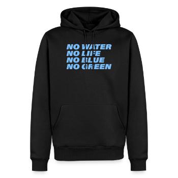 EAU - Sweat à capuche Premium bio Homme - noir - Devant - Nico (187cm)
