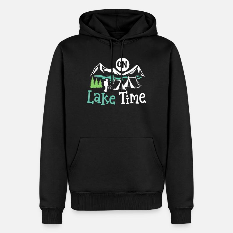 See Camping Zelten - Männer Premium Bio Hoodie - Schwarz