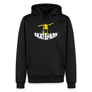 SKATEPARK - Männer Premium Bio Hoodie - Schwarz - Vorne - Nico (187cm)