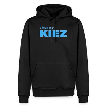 I LOVE MY KIEZ - Männer Premium Bio Hoodie - Schwarz - Vorne - Nico (187cm)