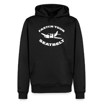 JEÛNER VOTRE CEINTURE DE SÉCURITÉ - Sweat à capuche Premium bio Homme - noir - Devant - Nico (187cm)