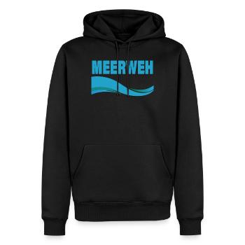 MEERWEH - Männer Premium Bio Hoodie - Schwarz - Vorne - Nico (187cm)