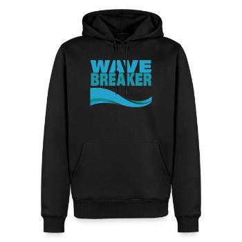WAVE BREAKER - Männer Premium Bio Hoodie - Schwarz - Vorne - Nico (187cm)