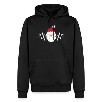 Weihnachtsmann Cool Herzschlag - Männer Premium Bio Hoodie - Schwarz - Vorne - Nico (187cm)