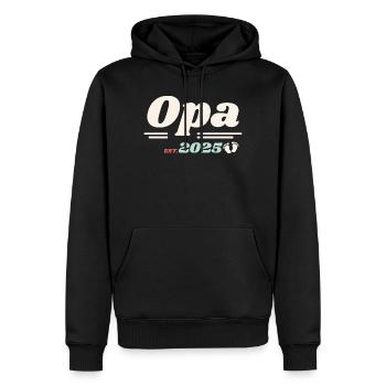 Opa Est 2025 Ich werde Großvater Retro Style - Männer Premium Bio Hoodie - Schwarz - Vorne - Nico (187cm)