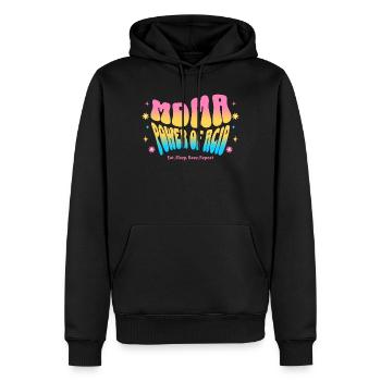 Rave Vibes – Power of Bass Festival Shirt - Männer Premium Bio Hoodie - Schwarz - Vorne - Nico (187cm)