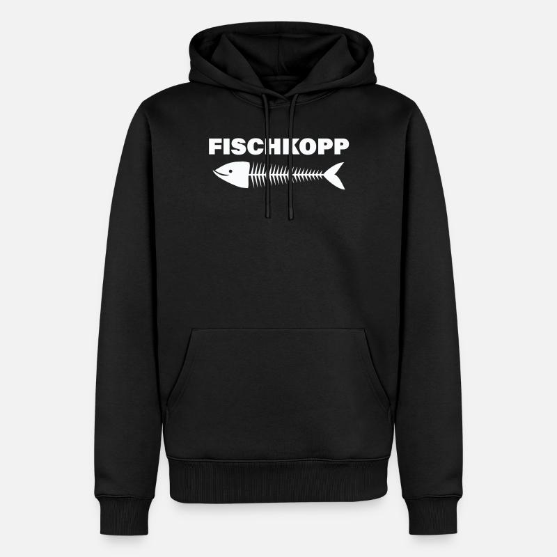 FISCHKOPP - Sweat à capuche Premium bio Homme - noir