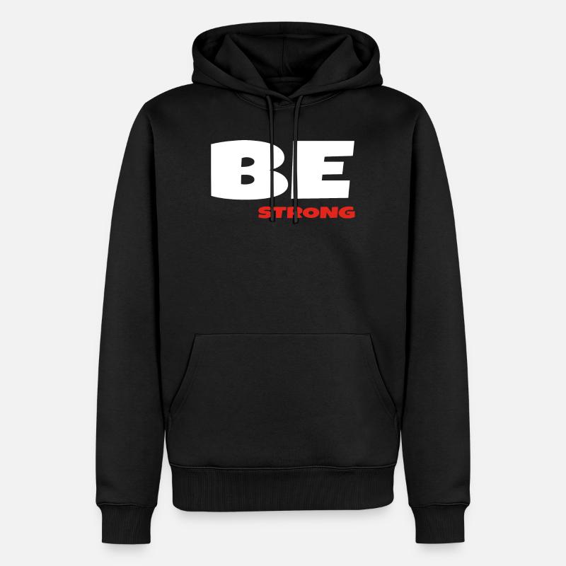 Sei stark - Männer Premium Bio Hoodie - Schwarz