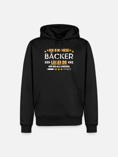 Bäcker Legende - Männer Premium Bio Hoodie - Schwarz