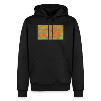 Friede - Männer Premium Bio Hoodie - Schwarz - Vorne - Nico (187cm)