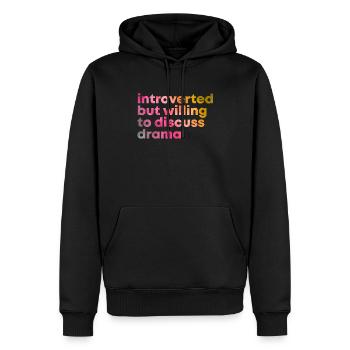 Drama - Männer Premium Bio Hoodie - Schwarz - Vorne - Nico (187cm)