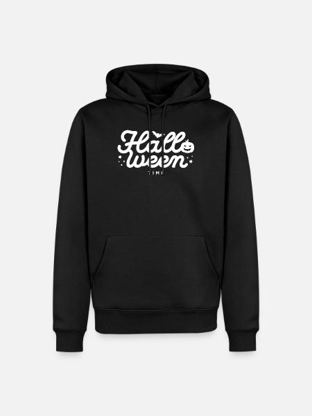 Festive Halloween Bat and Pumpkin Design - Men’s Premium Organic Hoodie - black