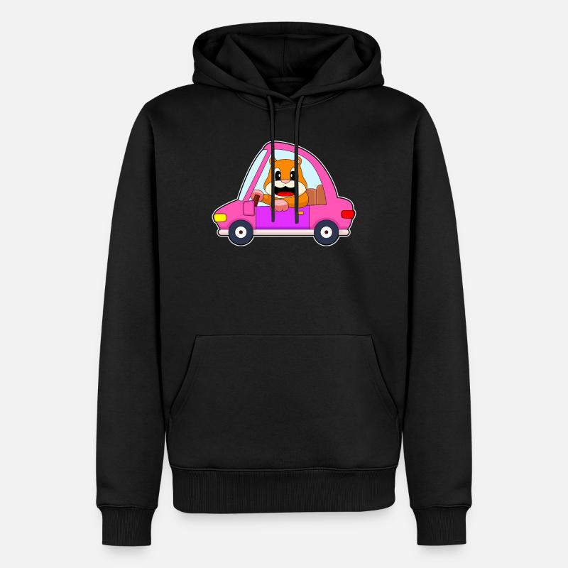 Hamster Auto - Männer Premium Bio Hoodie - Schwarz