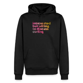 curling - Sweat à capuche Premium bio Homme - noir - Devant - Nico (187cm)