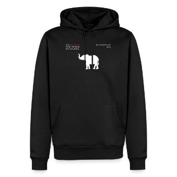 Elephant - Men’s Premium Organic Hoodie - black - Front - Nico (187cm)