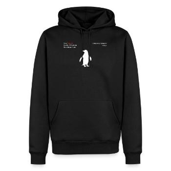 Pinguin - Männer Premium Bio Hoodie - Schwarz - Vorne - Nico (187cm)