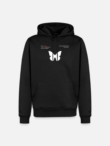 Papillon - Sweat à capuche Premium bio Homme - noir