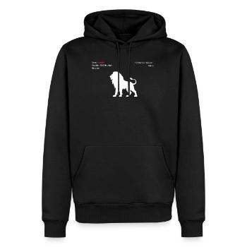 Löwe - Männer Premium Bio Hoodie - Schwarz - Vorne - Nico (187cm)