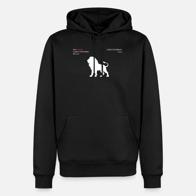 Löwe - Männer Premium Bio Hoodie - Schwarz