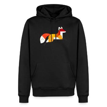 Fuchs – Ruhe und Natur im geometrischen Stil - Männer Premium Bio Hoodie - Schwarz - Vorne - Nico (187cm)