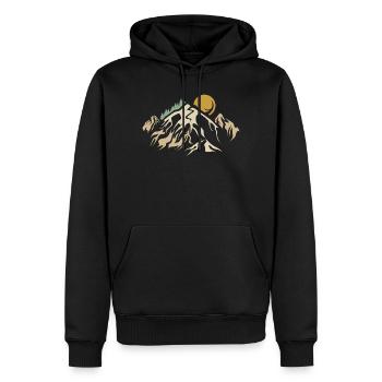 retro Berge Landschaft Natur vintage Berg wandern - Männer Premium Bio Hoodie - Schwarz - Vorne - Nico (187cm)