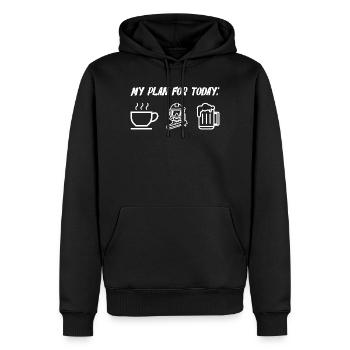 My Plan For Today - Men’s Premium Organic Hoodie - black - Front - Nico (187cm)