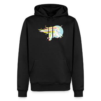 Licorne délicate en pastel - rêveur et magique - Sweat à capuche Premium bio Homme - noir - Devant - Nico (187cm)