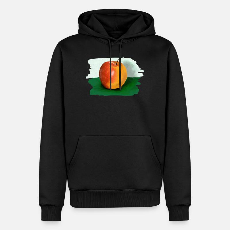 Apfel - Männer Premium Bio Hoodie - Schwarz