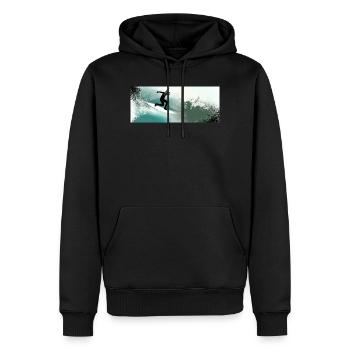 Im Rausch der Wellen - Männer Premium Bio Hoodie - Schwarz - Vorne - Nico (187cm)